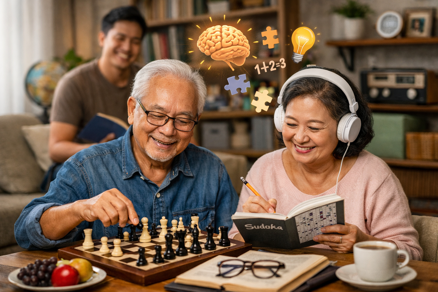 Ilustrasi Usia Tua Bebas Pikun by Chatgpt