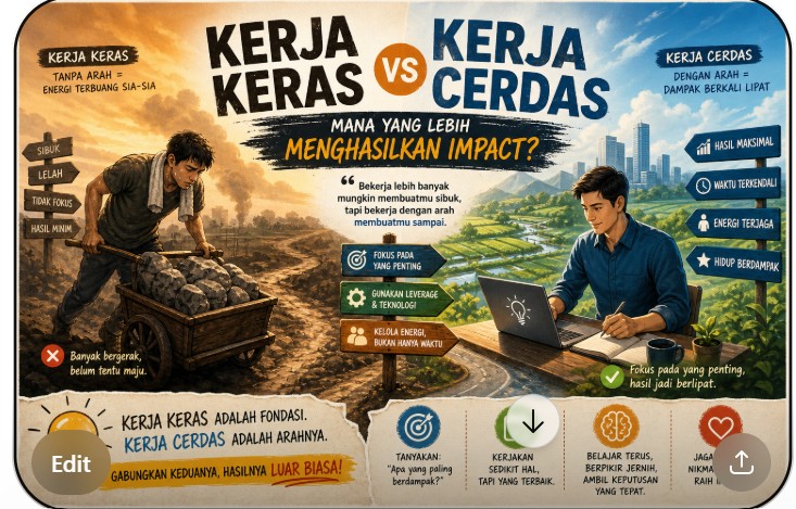 Kerja keras VS Kerja Cerdas by ChatGPT
